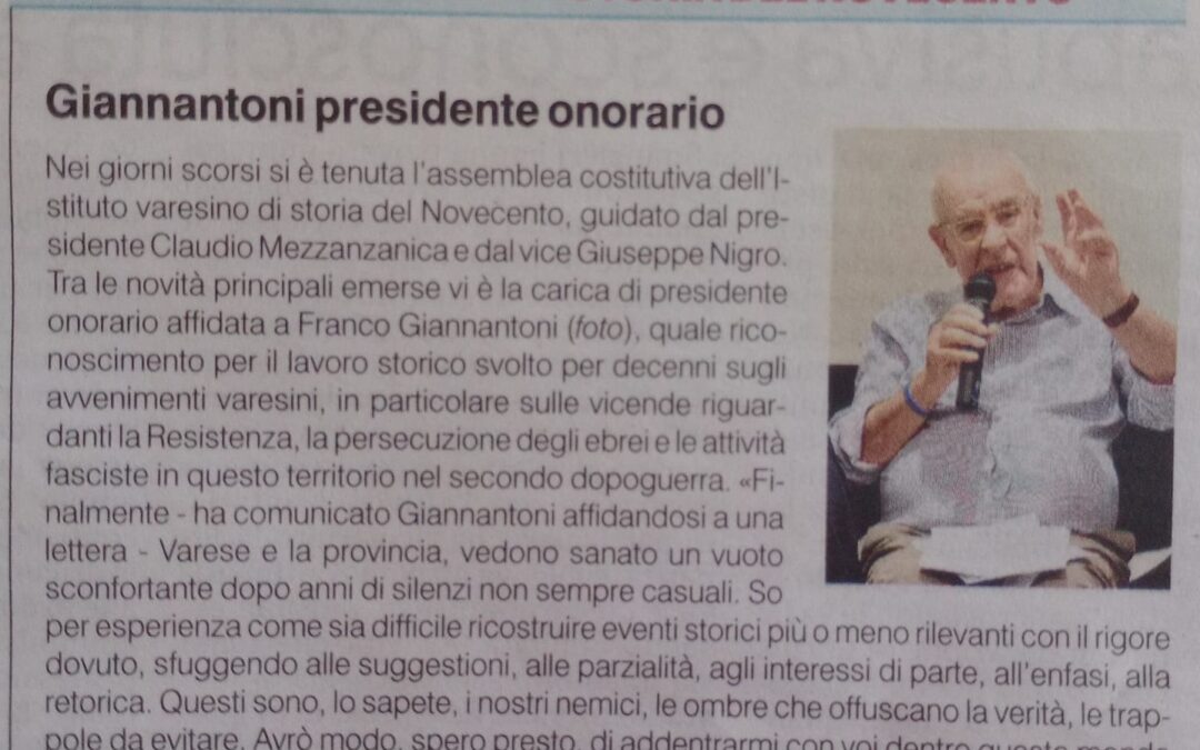 Giannantoni presidente onorario